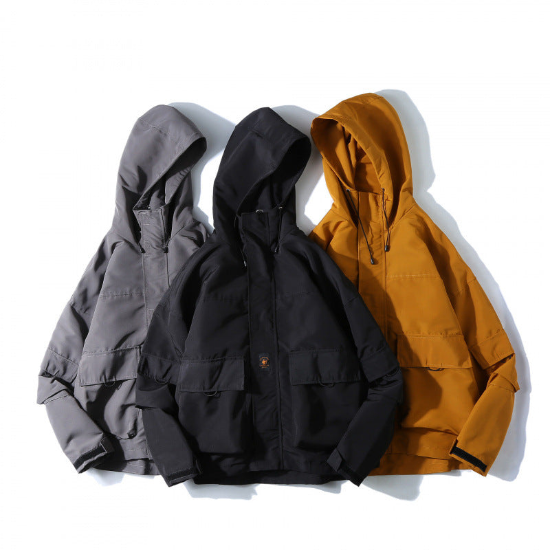 Unisex Loose-Fitting Utility Softshell Jacket with Hood and Multiple Pockets Mune Fashion