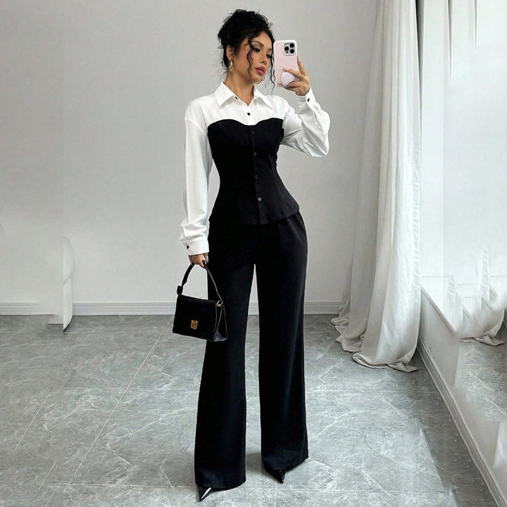 Women Elegant Blazer with High-Cut Pantsuit Mune Fashion
