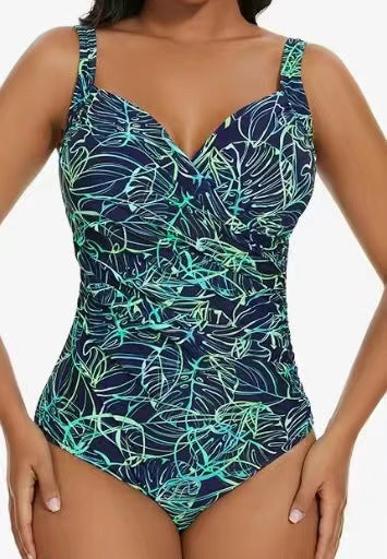 Women's Elegant High-Cut Swimsuit with Wild Leopard Print Mune Fashion