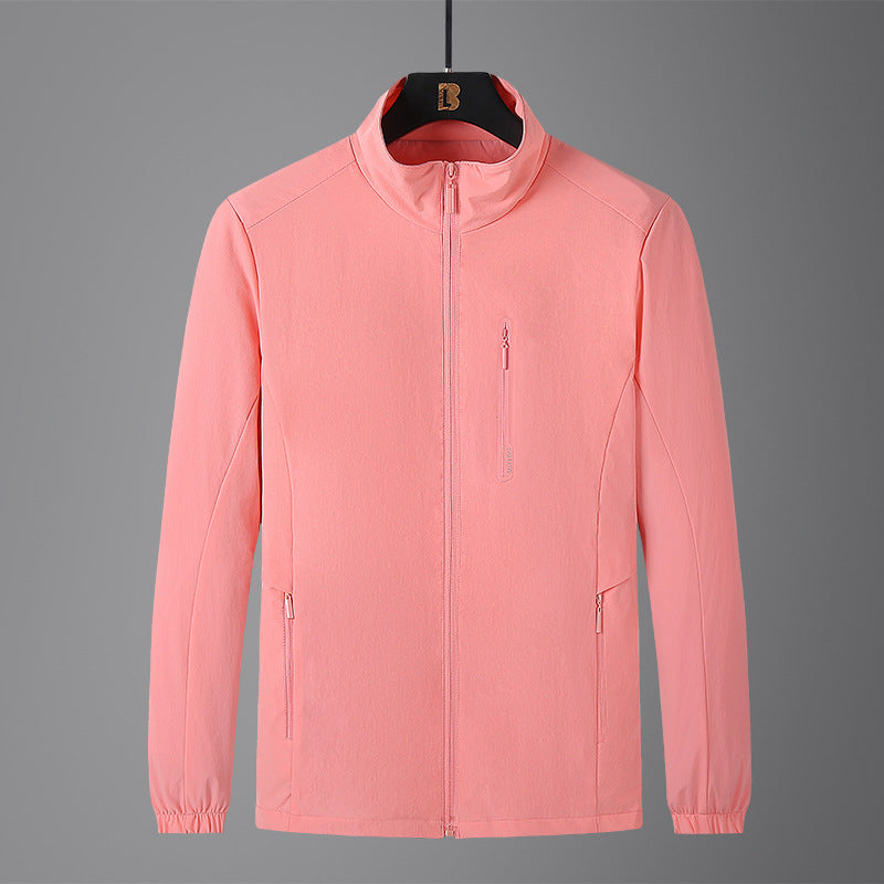 Men's Lightweight Softshell Jacket with Stand-Up Collar, Wind and Water-Repellent Surface, and Zipper Pockets Mune Fashion
