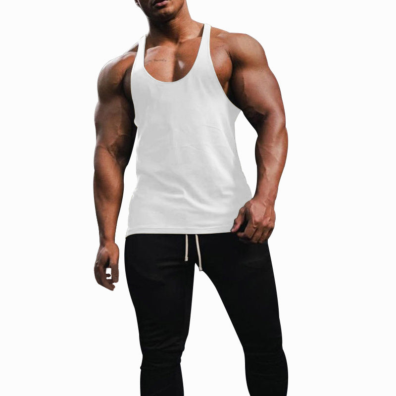 Men's athletic tank top with deep armholes and narrow straps at the back made of cotton stretch Mune Fashion