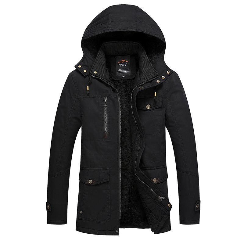 Men's Utility Parka with cozy Sherpa lining, hood and cargo pockets Mune Fashion