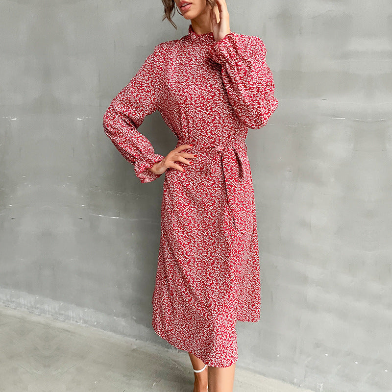 Ladies Floral Maxi Dress with Waist Knot Mune Fashion