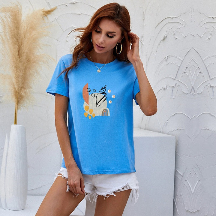 Women Modern T-Shirt with Art Motif Mune Fashion