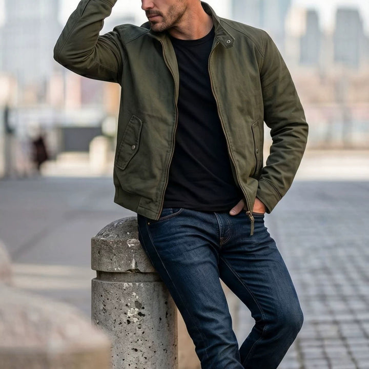Men's Fashion Leisure Jacket with High Collar
