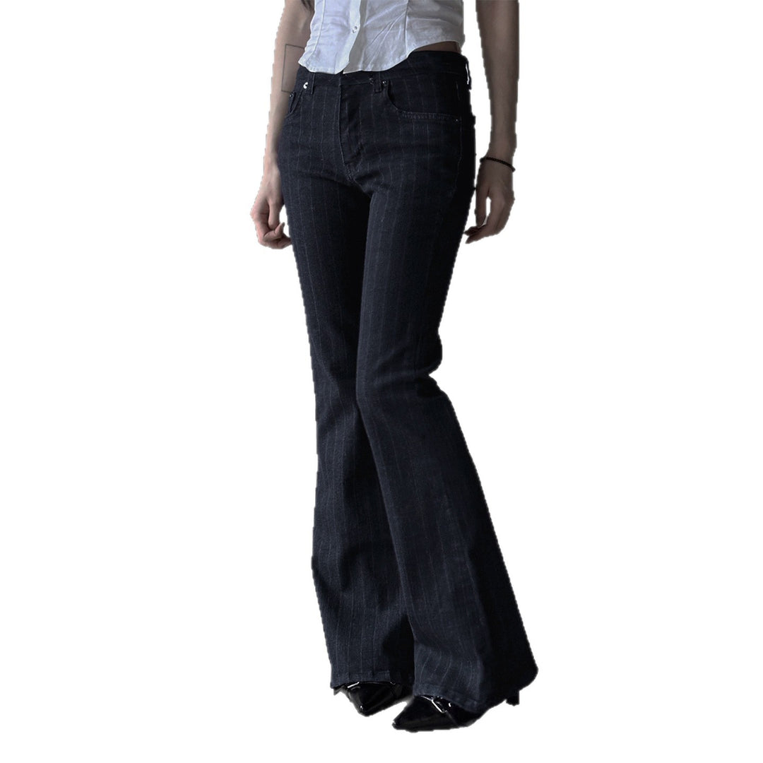 Women's tailored pinstripe palazzo pants with high waist, crease and wide leg Mune Fashion