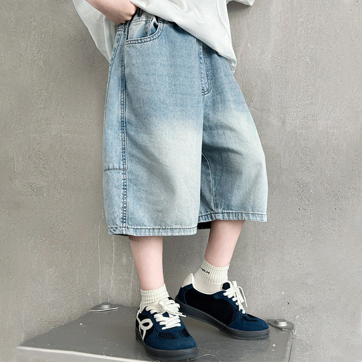 Boys casual denim bermudas with multifunctional pockets Mune Fashion