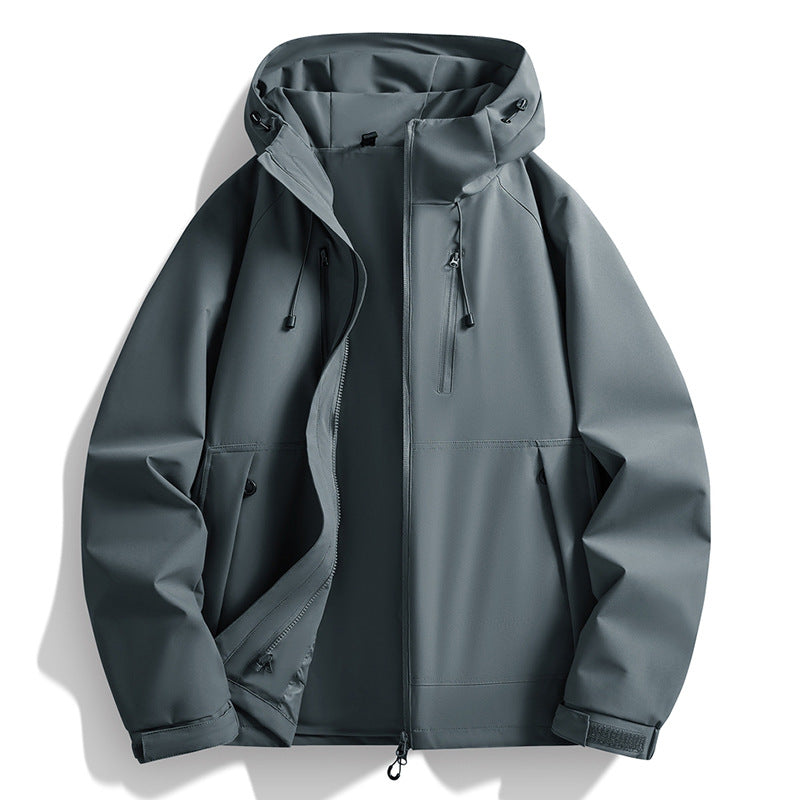 Men's softshell jacket with hood, windproof outer layer, adjustable hem & zippered pockets Mune Fashion