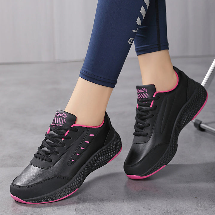 Ladies nan elegant platform sneaker made of synthetic leather with honeycomb structured cushioning sole and ergonomic comfort insole Mune Fashion