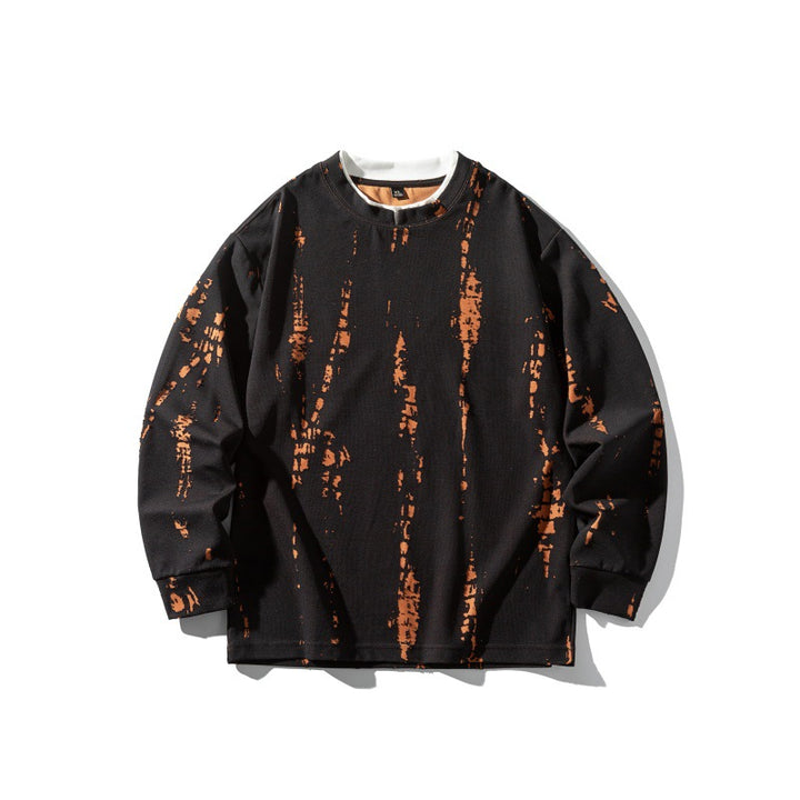 Unisex Oversize-Long Sleeve Shirt with Tie-Dye and Destroyed Effect Mune Fashion