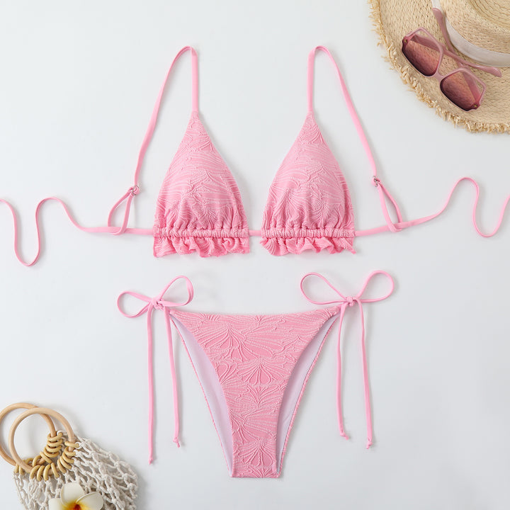 Women's Triangle Bikini with Ruffle Details Mune Fashion