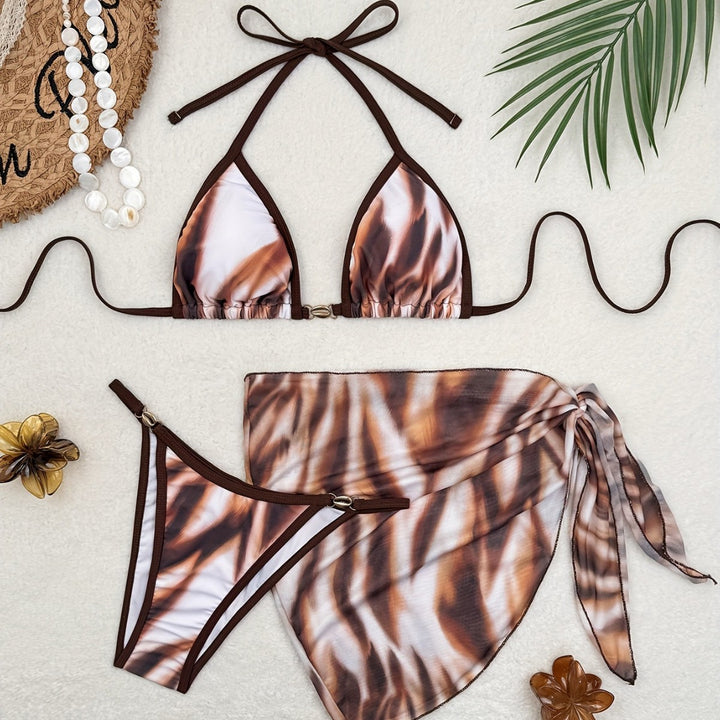 Women's Triangle Bikini with Fashionable Wrap Skirt Mune Fashion