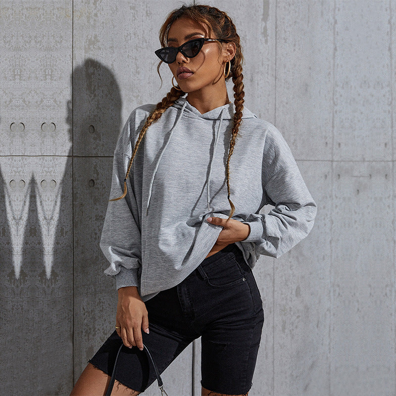 Women's Oversized Hoodie with Kangaroo Pocket and Elastic Hem Mune Fashion