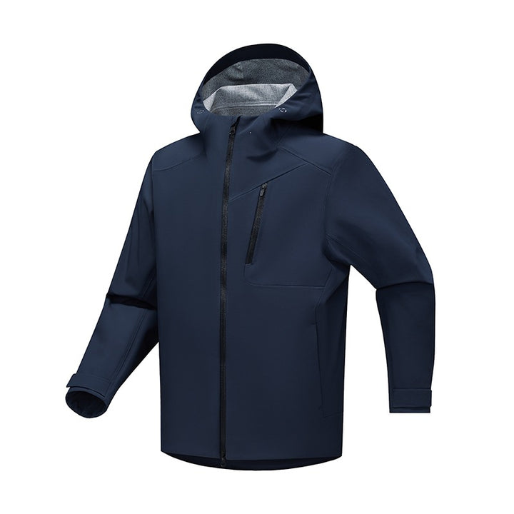 Men's Technical Softshell Rain Jacket with Waterproof Membrane, Welded Seams & Hood Mune Fashion