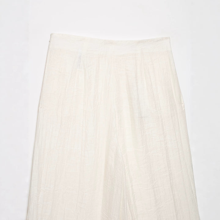 Women Two-Piece Linen Look Set with Kimono Top and Wide High Waisted Pants Mune Fashion