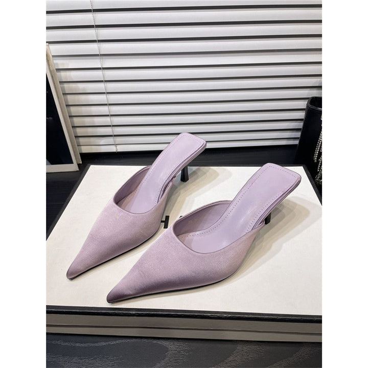 Women's pointed-toe mule with low kitten heel and backless design Mune Fashion