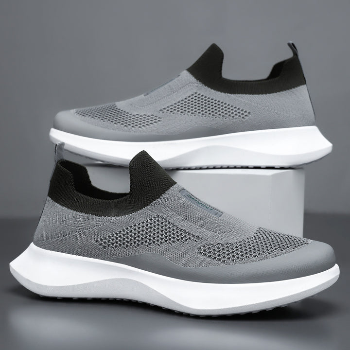 Women's lightweight knit slip-on sneaker with sock-like shaft, elastic entry, and ergonomic memory platform sole Mune Fashion