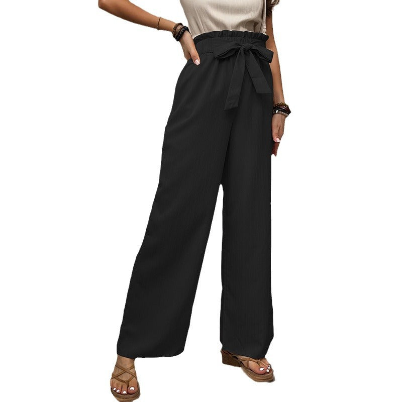 Women Wide Pants with Belt Mune Fashion