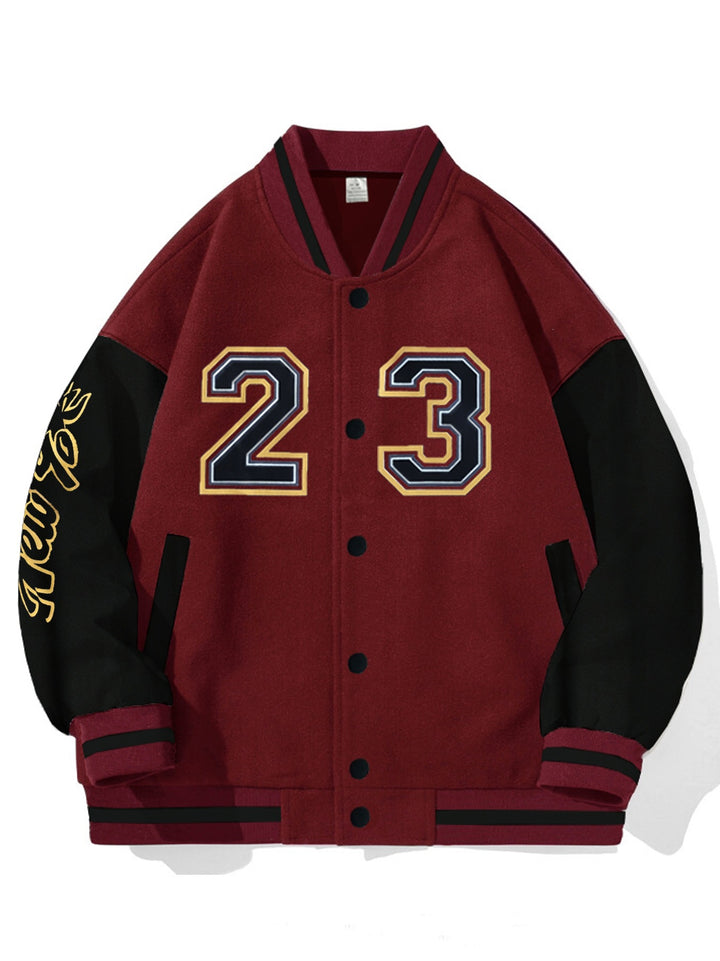 Men's Stylish College Jacket with Contrasting Sleeves Mune Fashion