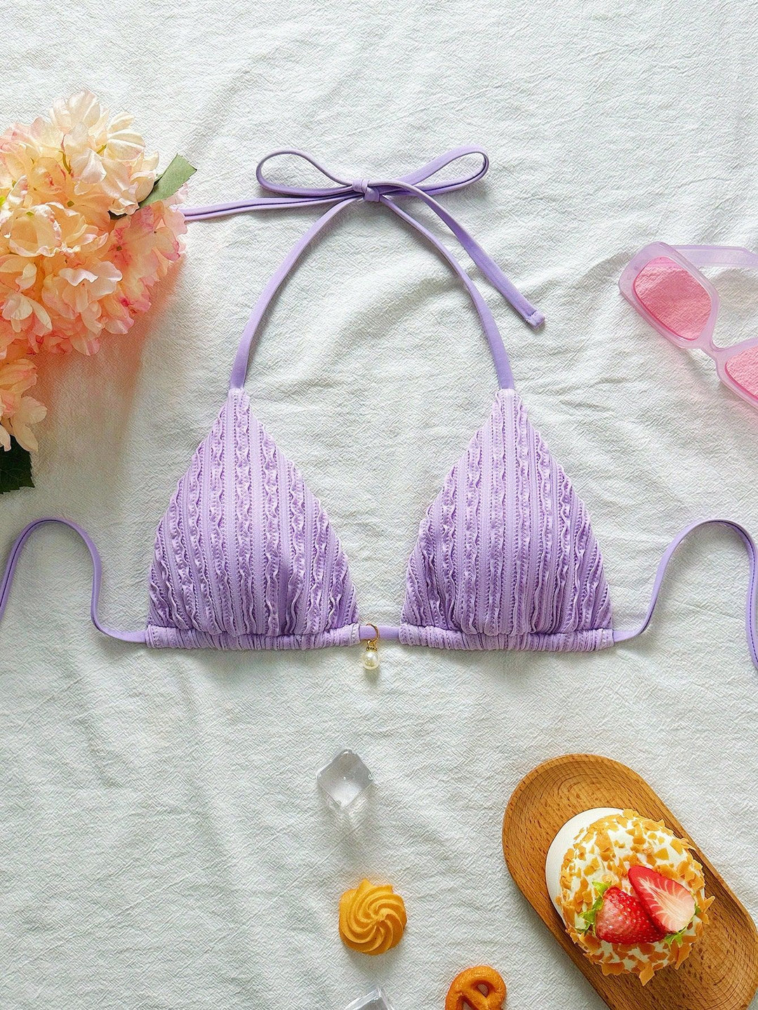 Women's Triangle Bikini with Structured Texture Mune Fashion