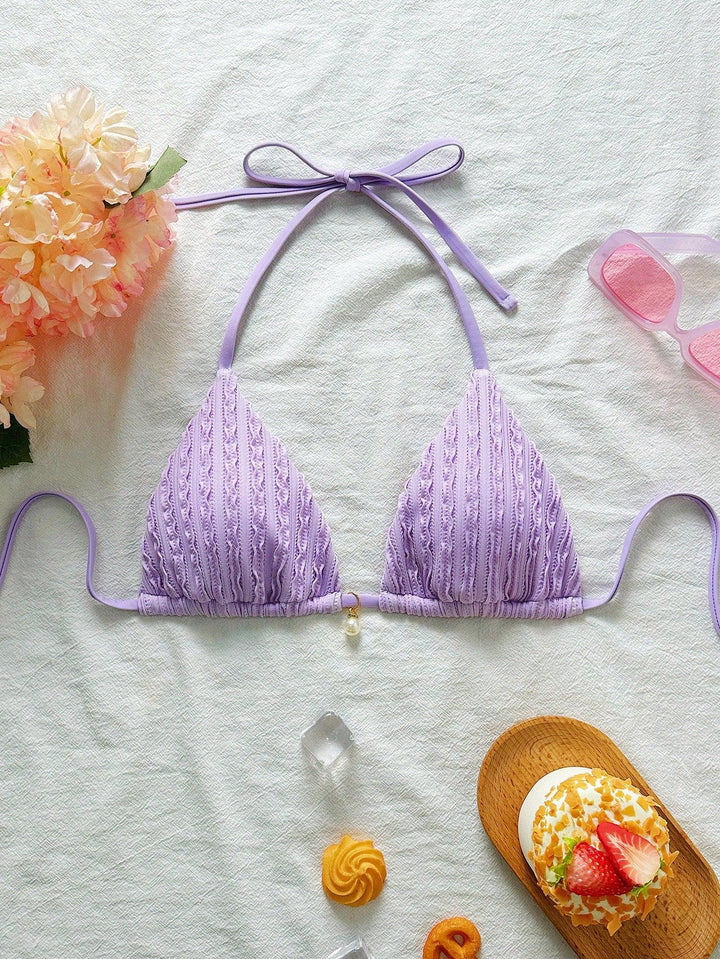Women's Triangle Bikini with Structured Texture Mune Fashion