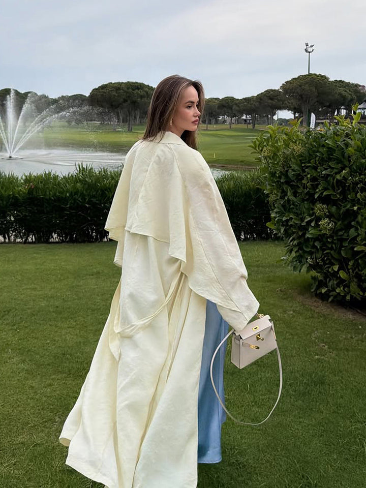 Women's long light trench coat with cape detail and wide fall Mune Fashion