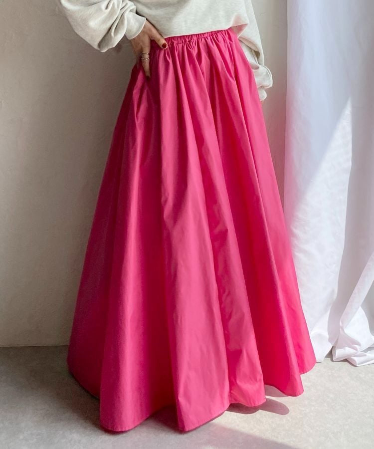 Women Elegant A-Line Maxi Skirt with High Waist, Hidden Side Pockets and Reinforced Hem Mune Fashion