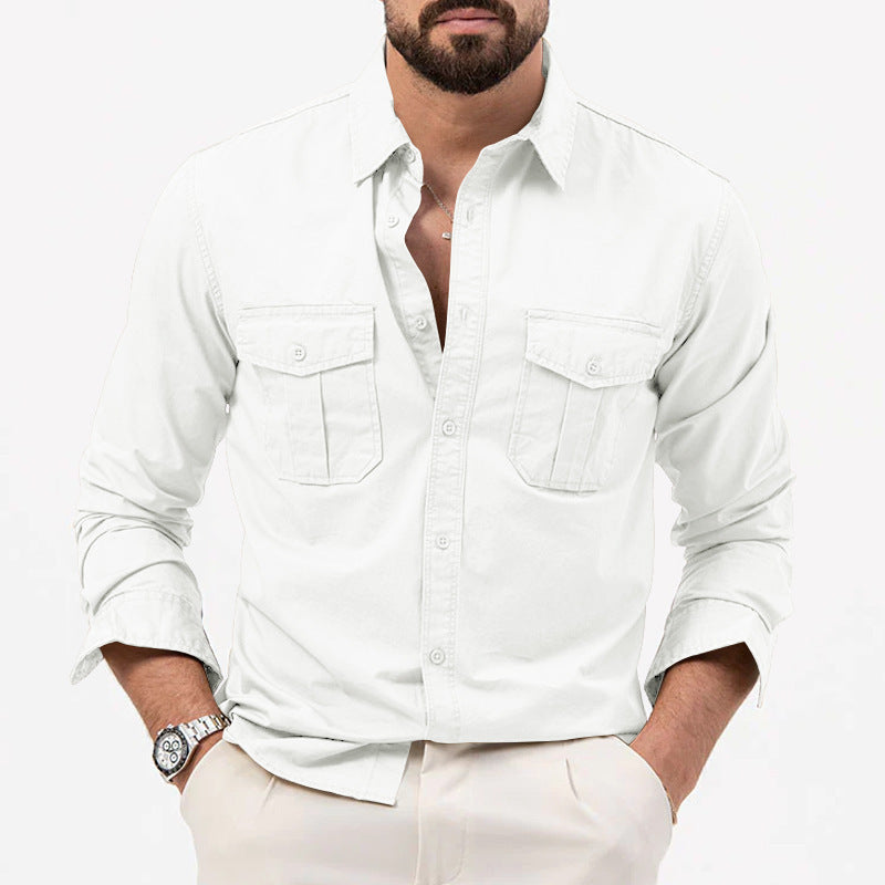 Men's shirt with chest pockets and Kent collar, casual regular fit made of cotton mix Mune Fashion