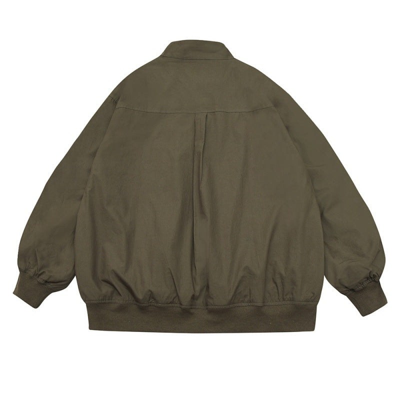 Unisex Oversize Bomber Jacket in Boxy Cut with Flap Pockets and Ribbed Hem Mune Fashion