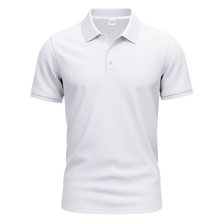 Men's polo collar shirt with slim fit, breathable mesh structure, and flat two-button placket Mune Fashion