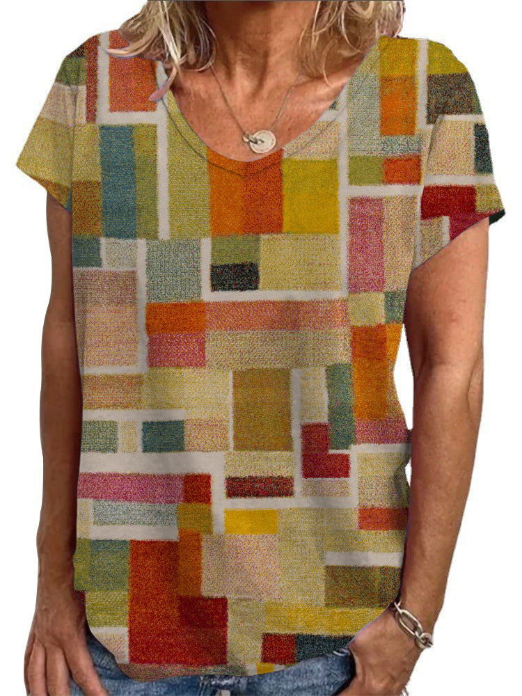 Ladies Loose Blouse with Colorful Paisley Pattern Mune Fashion