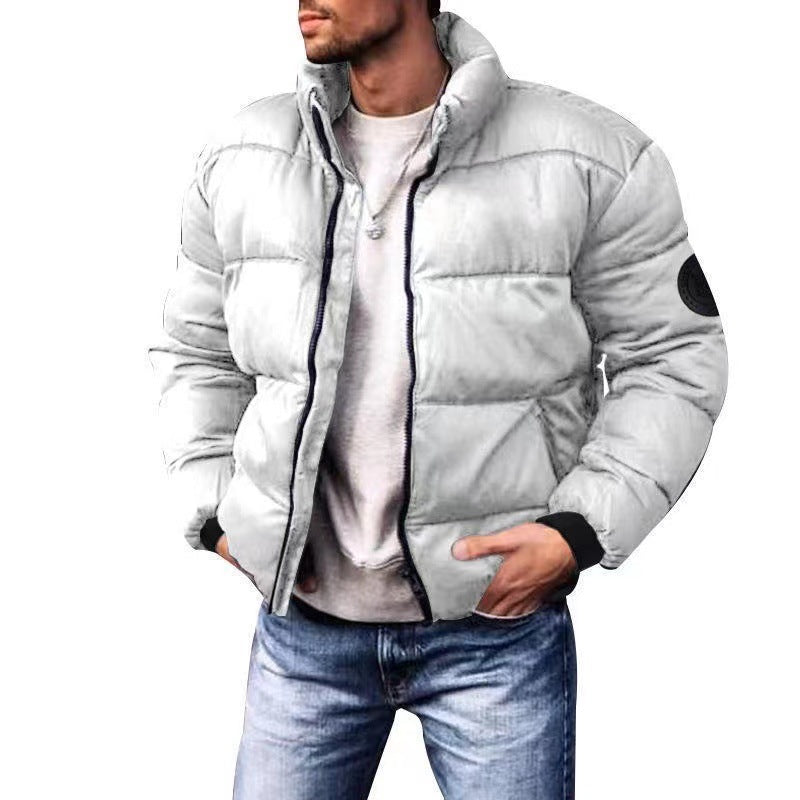 Men's padded quilted jacket with high standing collar, thermal filling, and elastic cuffs Mune Fashion
