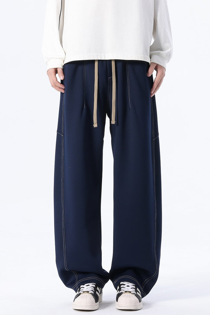 Men's Baggy Jogging Pants with Extra Long Drawstring and Contrast Stitching Mune Fashion