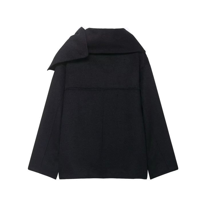 Women nan oversized wool coat with voluminous shawl collar and concealed button placket Mune Fashion