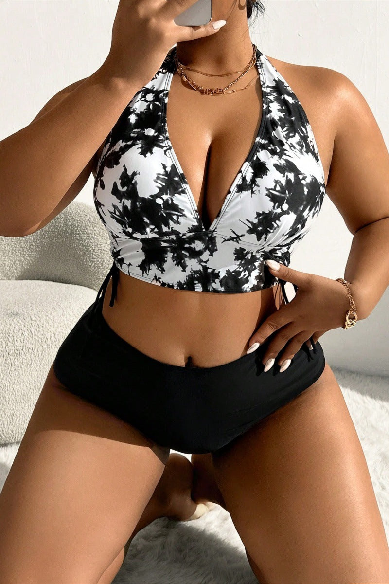 Women's Two-Piece Bikini Set with Deep V-Neck and Trendy Ties Mune Fashion