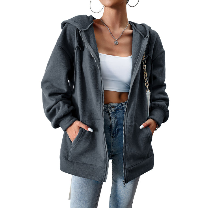 Women's cozy teddy fleece zip hoodie with hood, deep shoulder fit and kangaroo pockets Mune Fashion