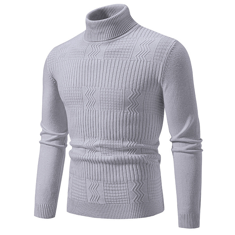 Men's turtleneck sweater with textured knit and fitted silhouette Mune Fashion