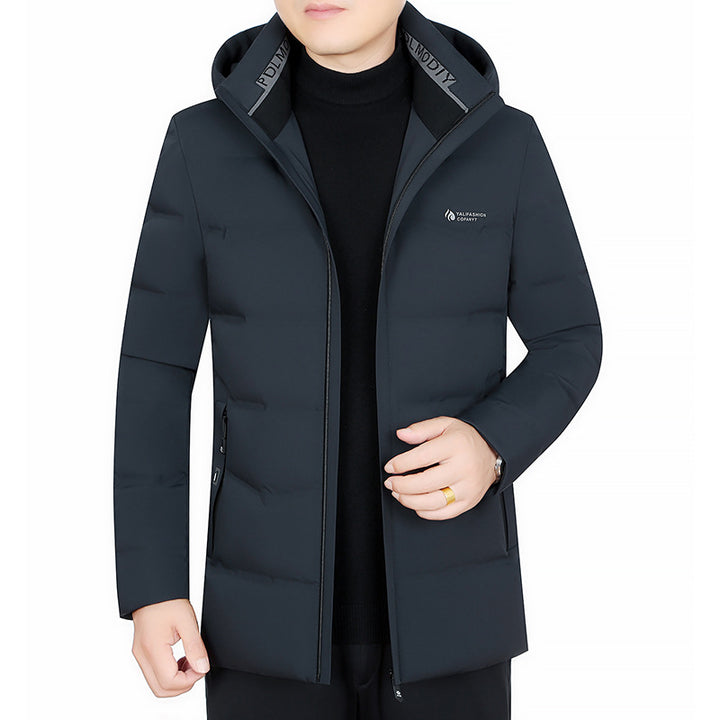 Men's Quilted City Coat with Hood, Seamless Minimal Design and Windproof Performance Outer Shell Mune Fashion