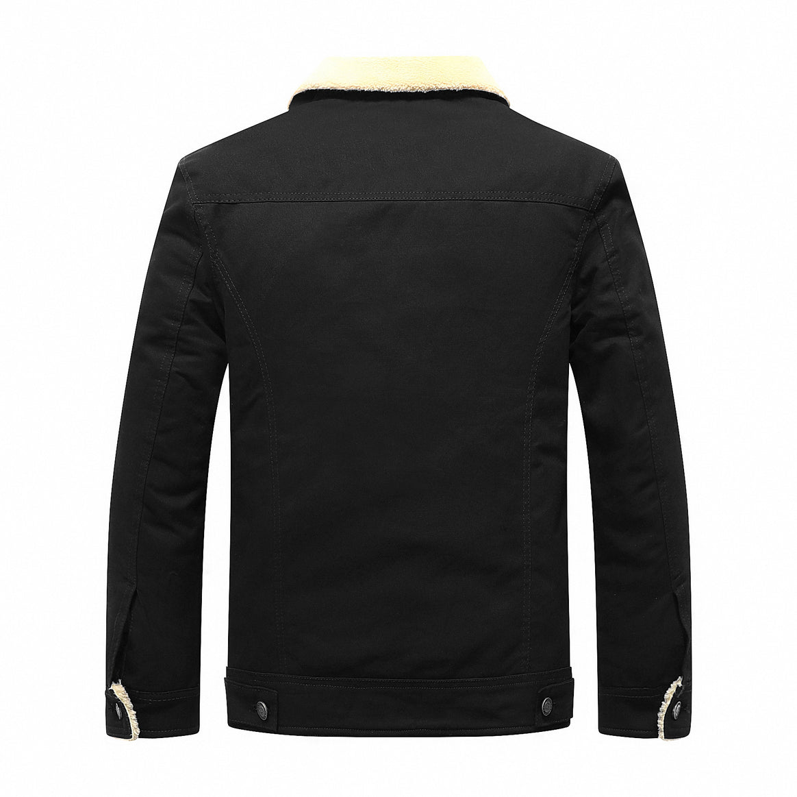 Men's canvas trucker jacket with teddy fleece lining and flap pockets Mune Fashion