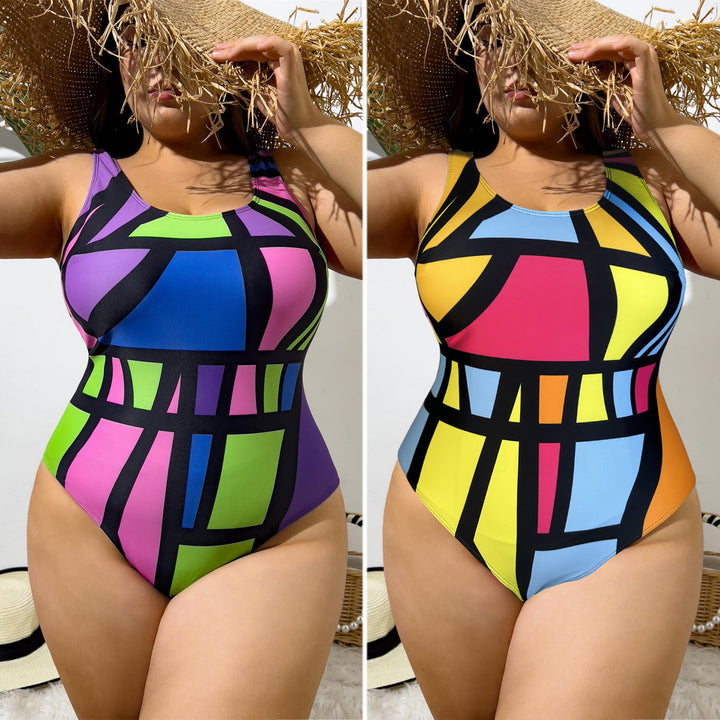 Women's one-piece swimsuit with geometric design Mune Fashion