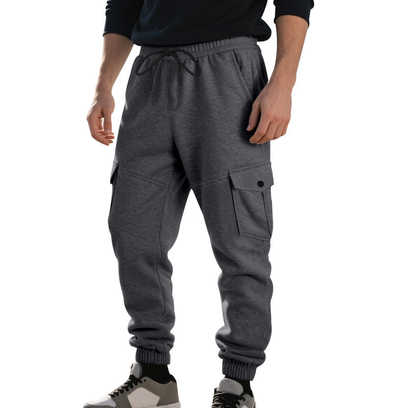Men's urban-military cargo joggers with knee-quilted inserts, side flap pockets, and ribbed leg openings Mune Fashion
