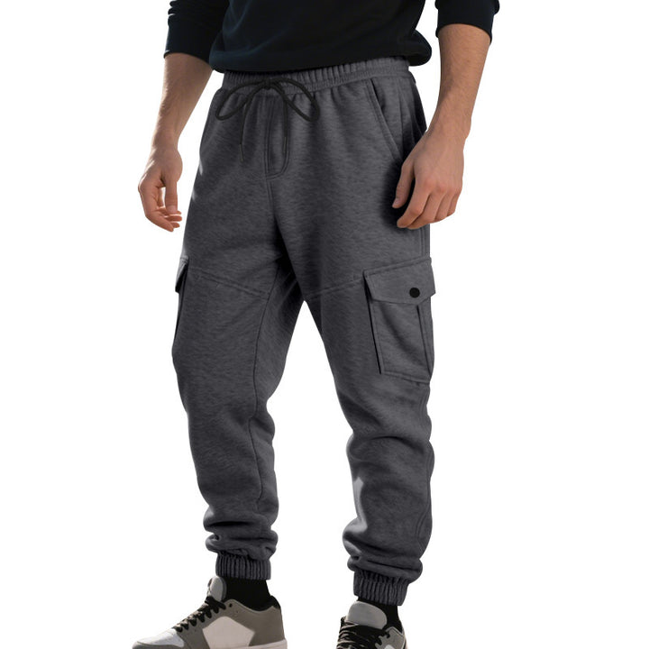 Men's urban-military cargo joggers with knee-quilted inserts, side flap pockets, and ribbed leg openings Mune Fashion