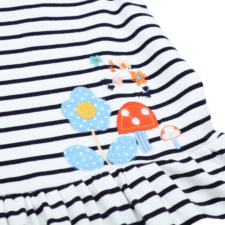 Girls casual dress with colorful embroidery Mune Fashion