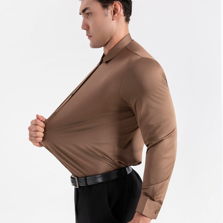 Elastic Slim Fit Men's Shirt