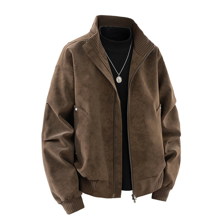 Men's Fashion Bomber Jacket made of Faux Leather Mune Fashion