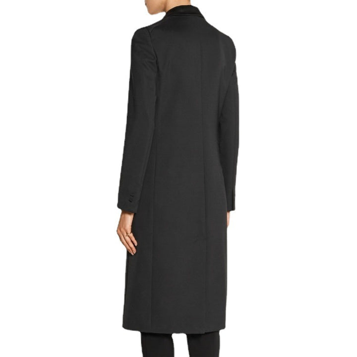 Women's tailored long coat in tuxedo look with shawl collar Mune Fashion