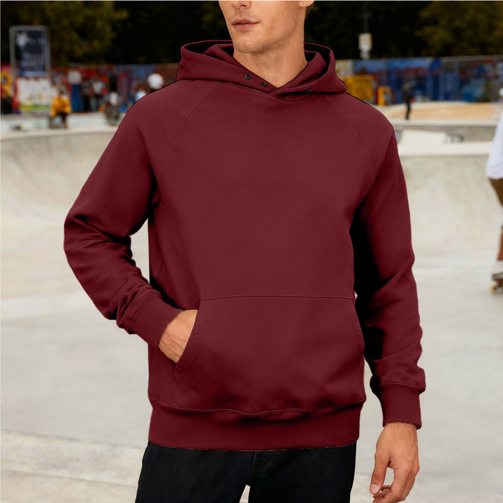 Men's Sweat Fabric Hoodie with Raglan Sleeves, Kangaroo Pocket and Reinforced Hem Mune Fashion