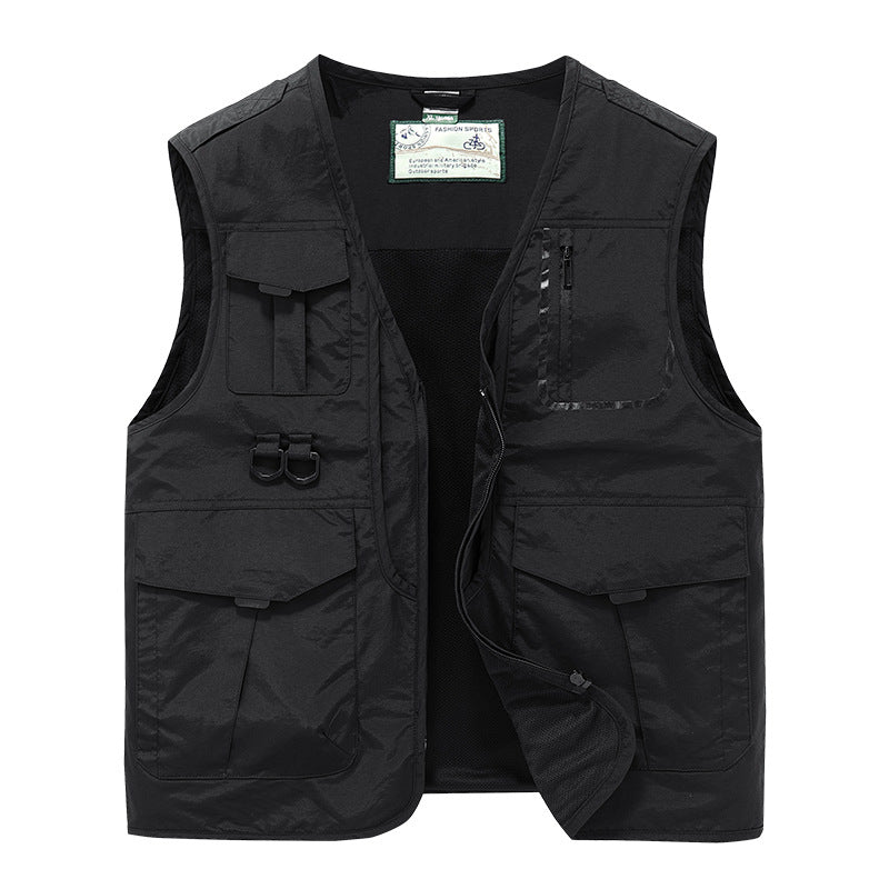 Men's Urban Utility Fishing Vest with Mesh Lining and Tactical Pockets Mune Fashion