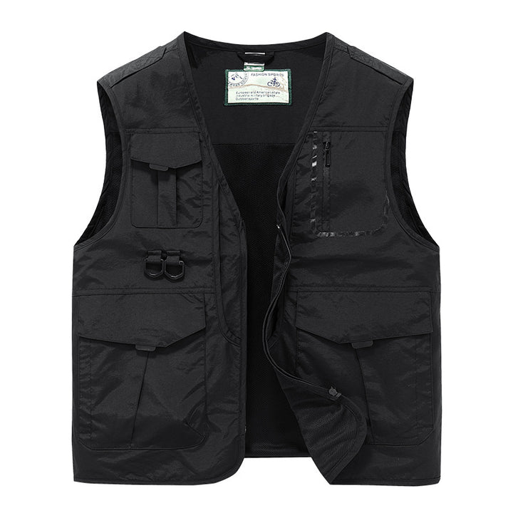 Men's Urban Utility Fishing Vest with Mesh Lining and Tactical Pockets Mune Fashion