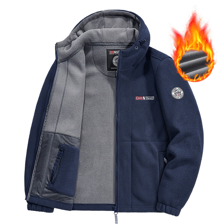 Men's fleece jacket with practical collar protection Mune Fashion